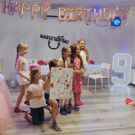 cyfry LED na urodzinach 9 latki